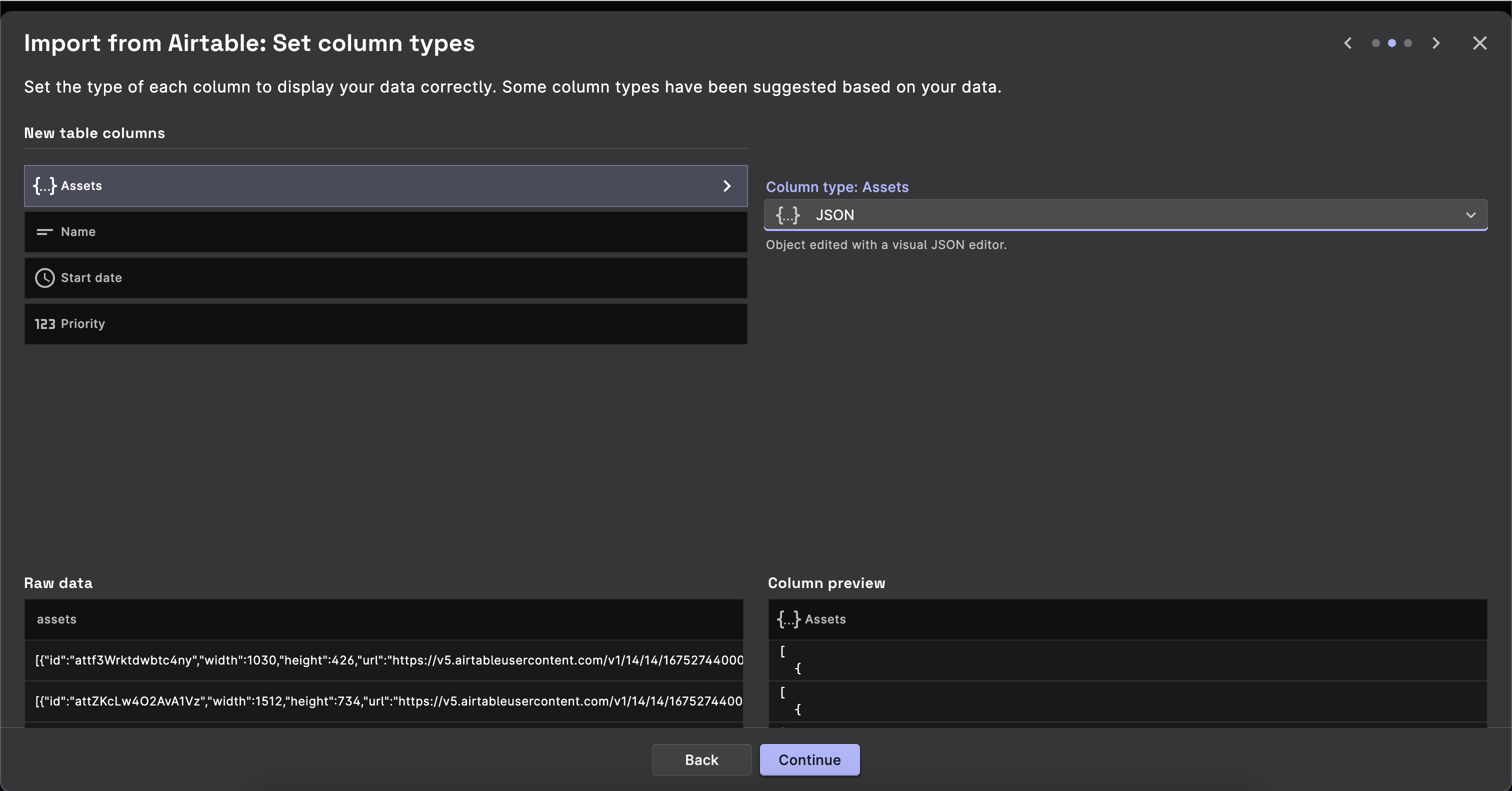 Assets JSON