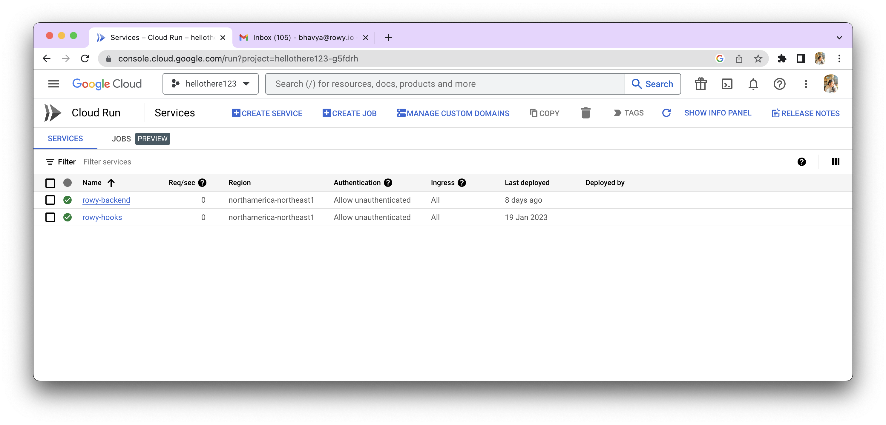 Cloud Run instances to delete