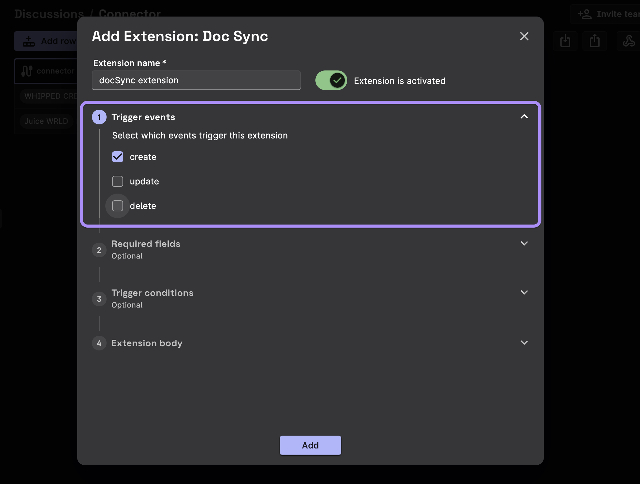DocSync Extension Modal