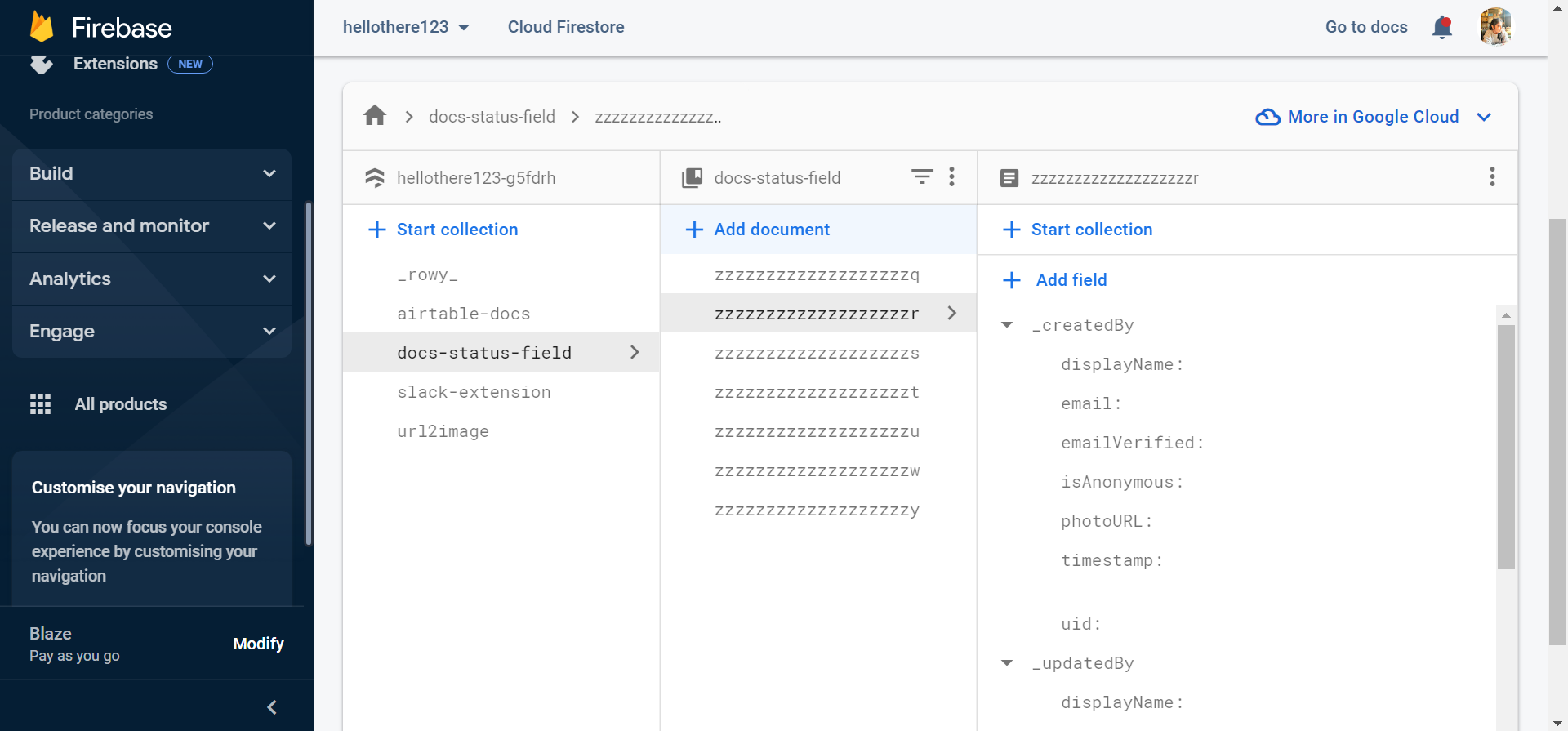 Firebase Audit Field