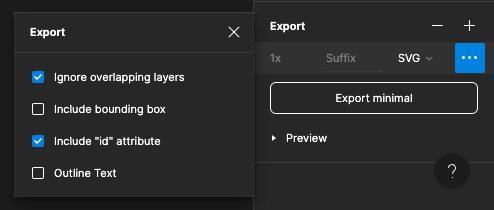 Figma export SVG options